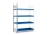Hazardous goods shelving type RWW 1344 galvanized, 4 sump trays with volume 25 litres 1360x440x2000mm, add-on shelf