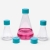 Erlenmeyer flask 250 ml PET, with plug cap pack of 12