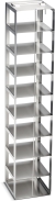 Freezer Rack: Innova&reg; C585, C760, CryoCube&reg; FC660 series, locking rod, 3 in/76 mm, side access, stainless steel