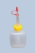 Spenderflasche 50 ml flach, PE-LD, natur, inkl. D&uuml;se u. Schutzkappe
