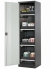 Chemical cabinet CS-Classic 545 x 520 x 1950 mm (WxDxH), swing doors grey RAL 7035, 4 pull-out shelves