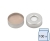 Aluminium crimp caps N 20, silver center hole silicone white/ PTFE beige Hardness 40&deg; shore A Thickness: 3 mm, pack of 100