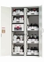 Acid-Base Cabinet SL-CLASSIC MV.WD body and doors RAL 7035, 8x pull-out shelves, material plate PP/PE grey
