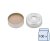 Safety Caps N 20, pressure release center hole Silicone white/PTFE beige, aluminium, silver, pack of 100
