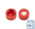 Screw caps N 9, red PP, center hole Silicone white/PTFE red, Hardn.: 45&deg; shore A Thickness: 1.0 mm, pack of 100