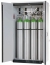 Compressed gas cylinder cabinet type G30 1200x615x2050mm (WxDxH), RAL 7035 incl. mounting rails, bottle holder, rolling ramp