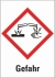 Hazardous material symbols "Danger: skin acidly; heavy eye damage, corrosive acting" 18x26 mm, pack of 30