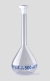 Volumetric flasks, borosilicate glass 3.3, class A, blue graduated, with PE stoppers
