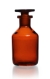 Narrow-mouth reagent bottles, soda-lime glass, amber glass