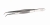 Forceps, curved end, 18/10 steel