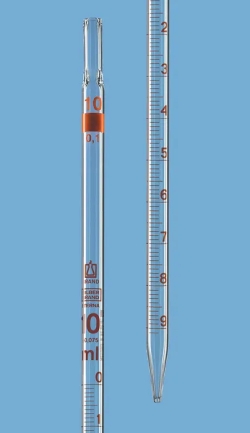 Graduated pipettes, total delivery, AR-glass<sup>&reg;</sup>, class B, amber graduations, type 3
