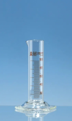 Measuring cylinders, borosilicate glass 3.3, low form, class B, amber graduations