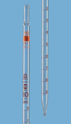 Graduated pipettes, total delivery, AR-glass<sup>&reg;</sup>, class AS, amber graduations, type 3