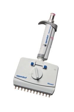 Eppendorf Research&reg; plus Move It&reg;, 12-Kanal, 4,5-9 mm Konenabstand, variabel, inkl. epT.I.P.S.&reg;-Box 2.0 mit 384 Pipettenspitzen