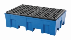 Catching basin, PE for 2 barrels each 200l, grid, B865xT1245xH350mm