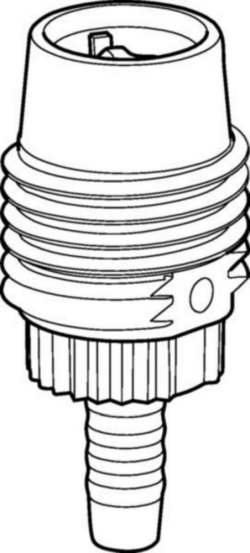 Aspirating valve for 2mL, 5mL or 10mL Varispenser made of PFA, borosilicate glass and ceramic