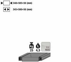 Drawer right 25kg, RAL 7035