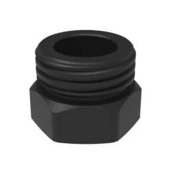 Adapter für Trichter mit mechanischem Füllstand S60 (w) auf GL45 (m), PE-HD mit Anschluss M12x1 für mechan. Füllstandsanzeige,