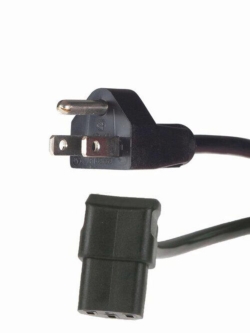 Netzkabel 120 V, US Stecker L-förmige Kaltgerätedose
