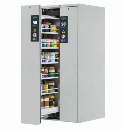 Safety cabinet type 90 V-MOVE 819x863x1966mm, body + doors RAL 7035/light grey 5x bottom tray, 1x bottom collecting tray, 5x to