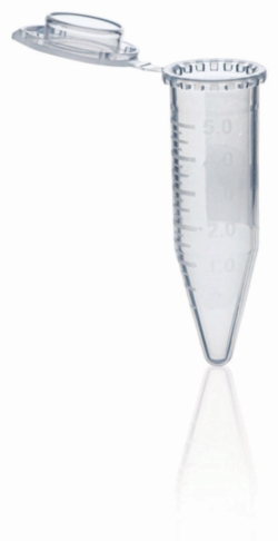 Einmal-Reaktionsgefäße 5 ml PP, farblos, mit Deckel, VE=250