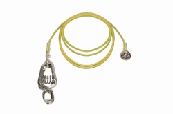 Erdungskabel, 1x Klemme, 1x Knopfstecker, L = 1,5 m