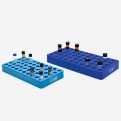 Racks for rolling rim vials 5x10, dark blue Vials diameter 14,75 mm