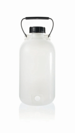 Aspirator bottle 10 l PE-HD, narrow mouth w/o stopcock, w. screw cap and carrying handle