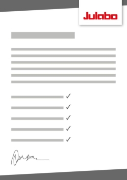 Manufacturer's testing certificate for JULABO units, category 4