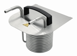 Bath cover with special cooling coil for bath tanks