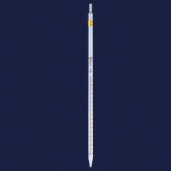 Pipettes 1 ml, graduated, class A glass, amber scale, pack of 10
