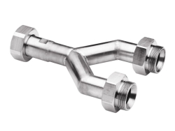 Twin distributing adapter M38x1.5 1x M38x1.5 female to 2x M38x1.5 male