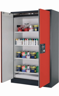 Saftey cabinet Q-CLASSIC-90 WD 1200 x 615 x 1955 mm (WxDxH), RAL 7016/RAL 3020, 4 shelves,