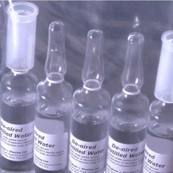 Deaired bi-distilled water (density meter), 10ml glass vials, pack of 5