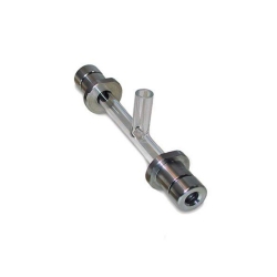 Polarimeter tube, metal end, centre fill, glass, central arm: length 100mm