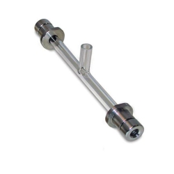 Polarimeter tube, metal end, centre fill, glass, central arm: length 200mm