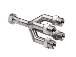 Quad distributing adapter M24x1.5, 1x M24x1.5 internal to 4x M24x1.5 external