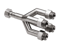 Quad distributing adapter M30x1.5, 1x M30x1.5 internal to 4x M30x1.5 external