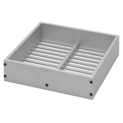 Grid sieve with aluminium frame 300x300x75mm with cylindric bars according to DIN EN 1097-8 w 7,200mm