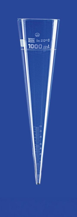 Sedimentation cone acc. to Imhoff without stopcock, scale up to 100 ml, ring mark at 1.000 ml, borosilicate glass 3.3