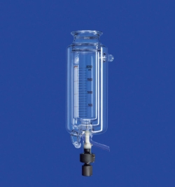 Reaction vessel 2 litres, DN 100, cylindrical temp. control and vacuum jacket, drain valve, H approx. 490 mm, 2 KF 25 connectio
