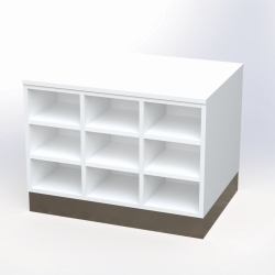 Sit-Over B&auml;nke, Melamin, zweiseitig nutzbar mit Edelstahlsockel