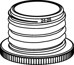 Bottle thread adapter from GL 32 to GL 25, ETFE
