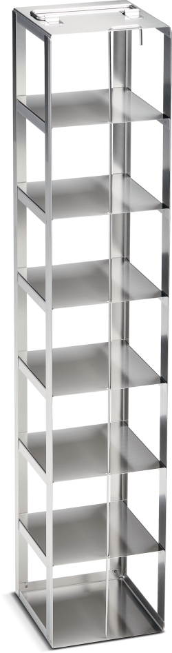 Freezer Rack: Innova&reg; C585, C760, CryoCube&reg; FC660 series, locking rod, 4 in/102 mm, side access, stainless steel