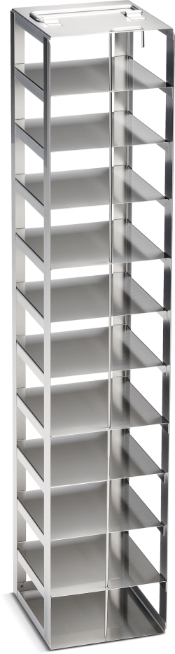 Freezer Rack: Innova&reg; C585, C760, CryoCube&reg; FC660 series, locking rod, 2.5 in/64 mm, side access, stainless steel