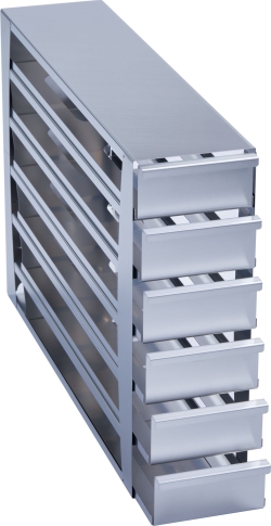 Freezer Rack: CryoCube&reg; F740 series (3-compartment, Standard), Innova&reg; U360, U535, 2.5 in/64 mm, drawer, stainless steel