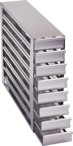 Freezer Rack: CryoCube&reg; F740 series (3-compartment, MAX), 2 in/53 mm, drawer, stainless steel