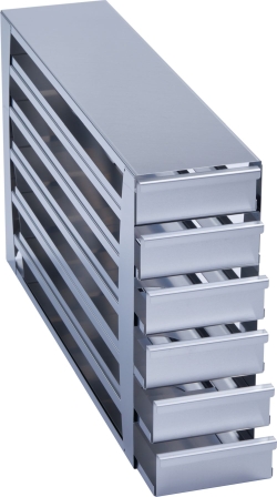Freezer Rack: CryoCube&reg; F740 series (5-compartment, MAX for 5th comp.), 2 in/53 mm, drawer, stainless steel
