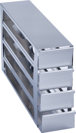Freezer Rack: CryoCube&reg; F740 series (5-compartment, MAX for 5th comp.), 3 in/76 mm, drawer, stainless steel