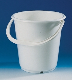 Bucket, PE-LD, without lid and spout, with dimension graduation and handle